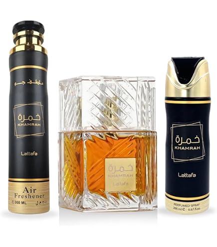 Amazon.com : Lattafa Khamrah 2 Pcs Giftset With 100ml Edp + 200ml